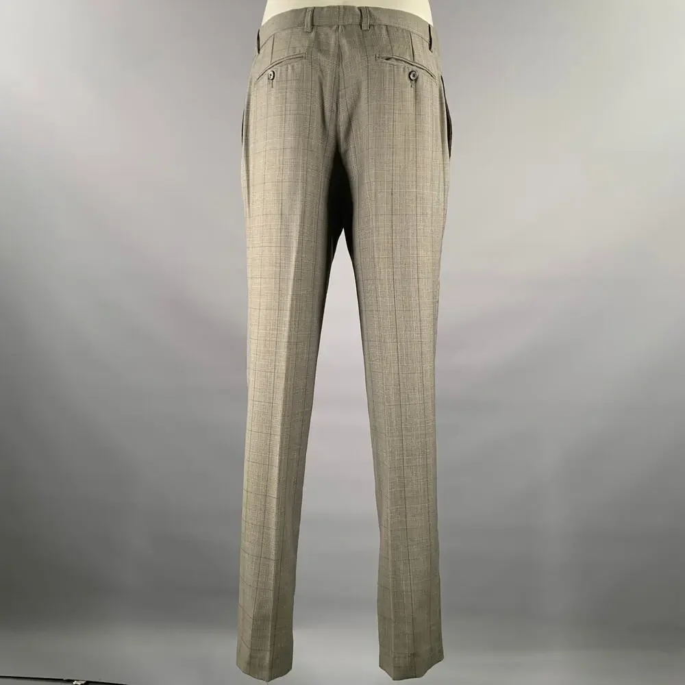 ERMENEGILDO ZEGNA Size 42 Grey Glenn Plaid Wool Blend Suit